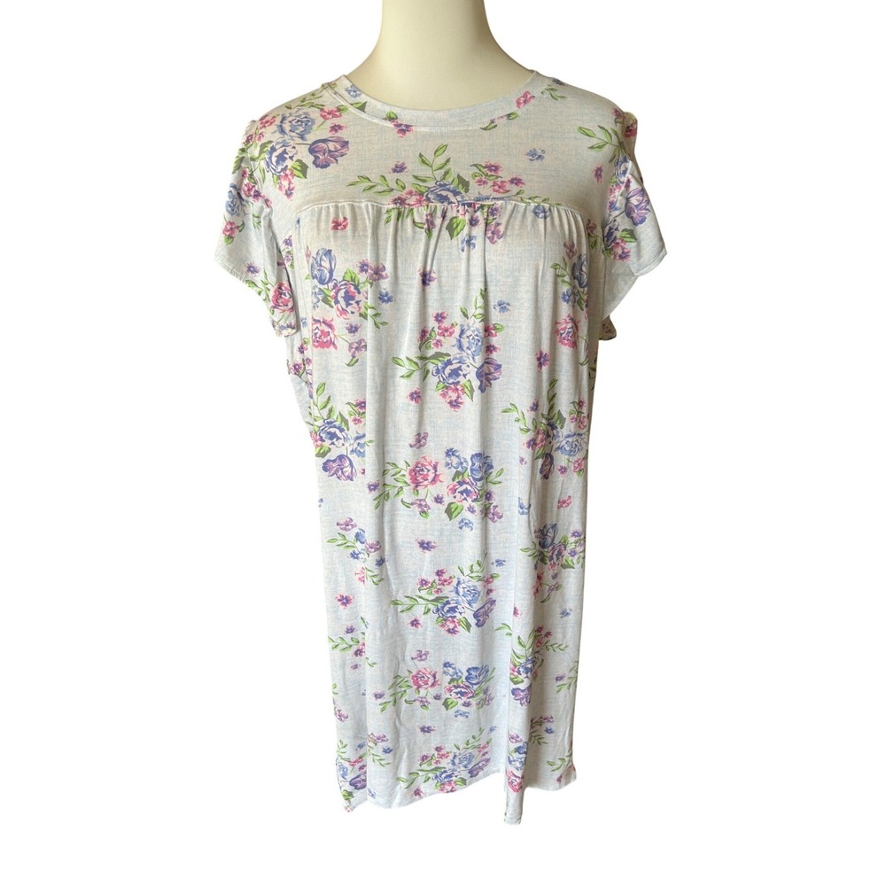 Emerson Road Cobble‎ Floral Ruffle Sleeve Sleep Shirt Nightgown Large